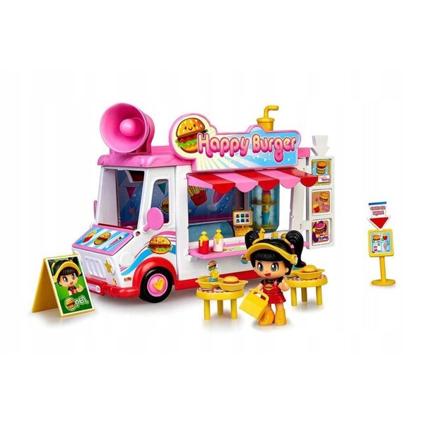 Pinypon Happy Burger Foodtruck aus Kunststoff – Spielzeugfahrzeug für Kinder ab 4 Jahren