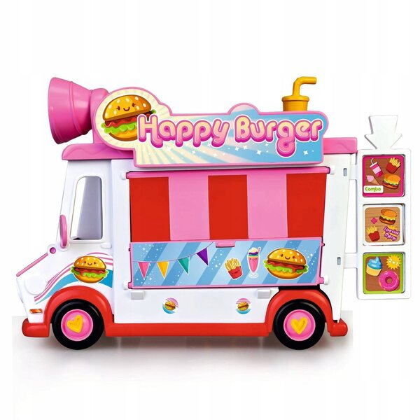Pinypon Happy Burger Foodtruck aus Kunststoff – Spielzeugfahrzeug für Kinder ab 4 Jahren