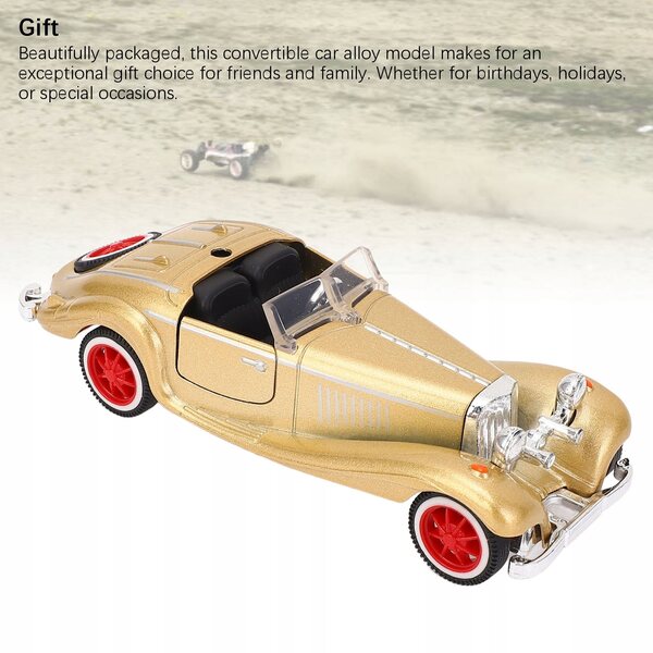 Modello Auto Cabrio Vintage in Metallo Scala 1:32 - Giocattolo Educativo Sicuro