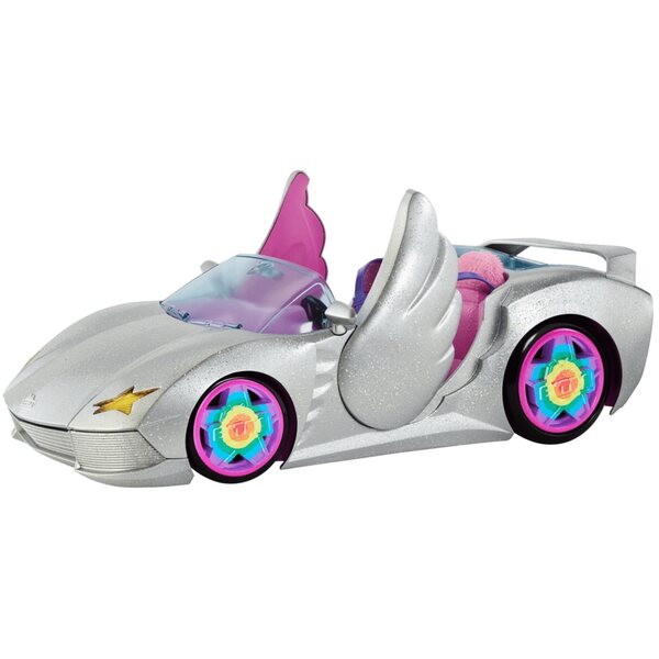 Barbie Extra Cabrio-Auto mit einzigartigen Details und Puppenzubehör
