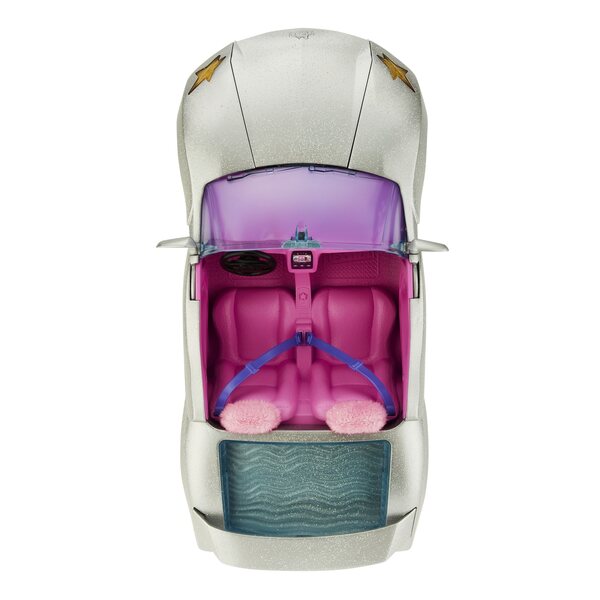 Barbie Extra Cabrio-Auto mit einzigartigen Details und Puppenzubehör