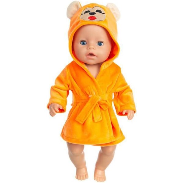 Orangefarbenes Bademantelkleid für 18-Zoll-amerikanische Puppen – Odulu
