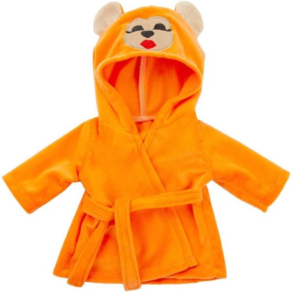 Orangefarbenes Bademantelkleid für 18-Zoll-amerikanische Puppen – Odulu