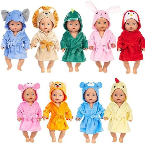Orangefarbenes Bademantelkleid für 18-Zoll-amerikanische Puppen – Odulu