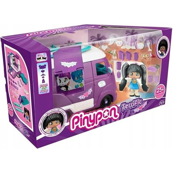 Pinypon Van Halloween mit Lichtzubehör und Mumienfigur, gebraucht