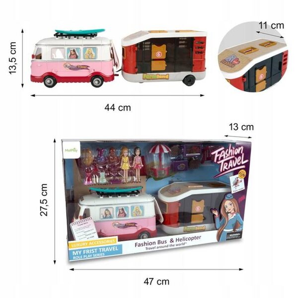 Puppencamper mit Anhänger und Zubehör, kreatives und lehrreiches Spiel für Kinder