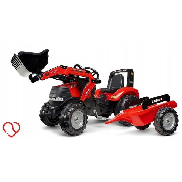 FALK Roter Trettraktor mit Anhänger und Schaufel für Kinder ab 3 Jahren