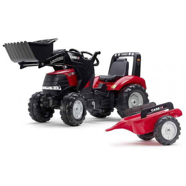 FALK Roter Trettraktor mit Anhänger und Schaufel für Kinder ab 3 Jahren