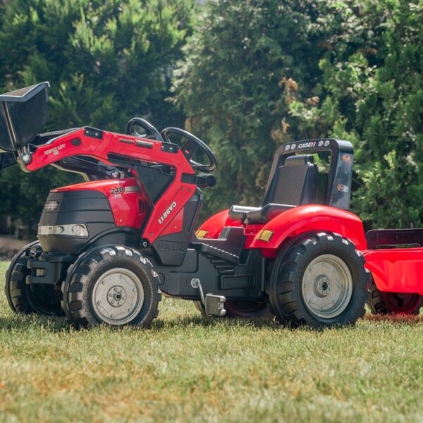 FALK Roter Trettraktor mit Anhänger und Schaufel für Kinder ab 3 Jahren