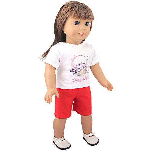 18-Zoll-Puppenkleidung für amerikanische Puppen – lässiges Stretch-T-Shirt für 18-Zoll-Puppen