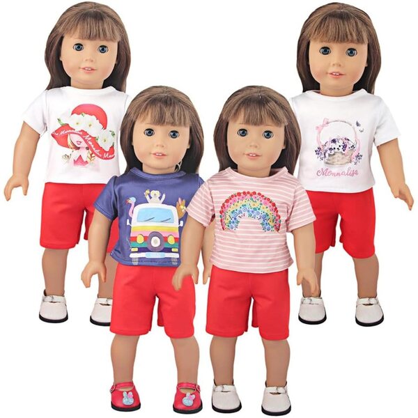 18-Zoll-Puppenkleidung für amerikanische Puppen – lässiges Stretch-T-Shirt für 18-Zoll-Puppen