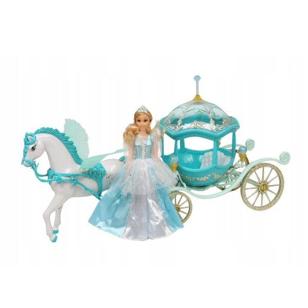 Große Kürbiskutsche mit wandelndem Pferd und Prinzessin – grünes Spielzeug