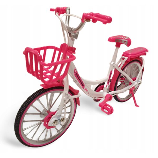 Mini-Fahrrad für Emaj 19 cm Puppen mit Korb, Pastellfarben