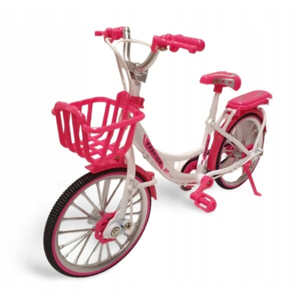 Mini-Fahrrad für Emaj 19 cm Puppen mit Korb, Pastellfarben