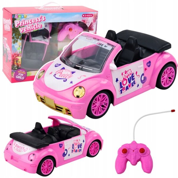 LEAN Toys Rosa Funkgesteuertes Kabriolet-Auto für Kinder mit Bewegungseffekten