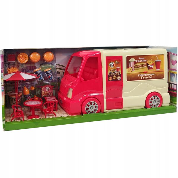 Großes Foodtruck-Auto mit 22 Zubehörteilen, Lichtern und Musik für Kinder ab 3 Jahren