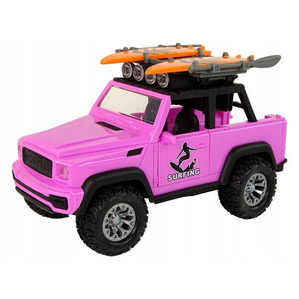 Jeep giocattolo rosa con portiere apribili e luci per bambini oltre 3 anni