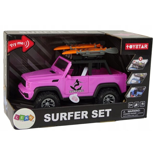 Jeep giocattolo rosa con portiere apribili e luci per bambini oltre 3 anni