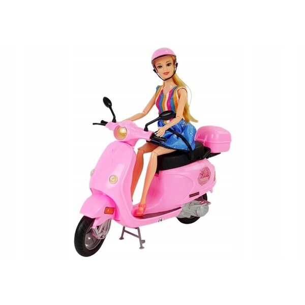 Doll su Scooter Rosa per Bambole 30 cm - Gioco per Bambini 3+ Anni