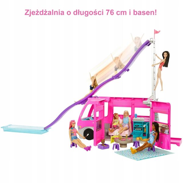 Barbie Dream Camper Dream Camper mit 7 Spielbereichen und Zubehör