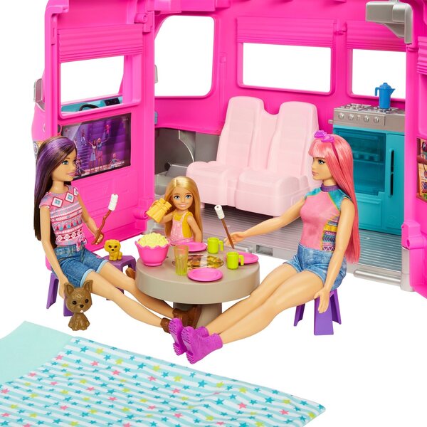 Barbie Dream Camper Dream Camper mit 7 Spielbereichen und Zubehör