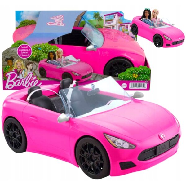 Barbie Pink Sports Cabriolet Auto für Kinder ab 3 Jahren mit realistischen Details