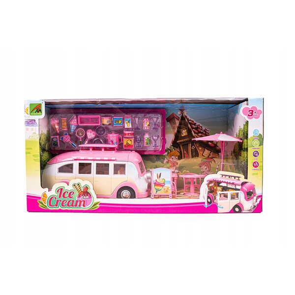 Kamper Lodziarnia rosa Puppenspielzeug mit Zubehör 2in1