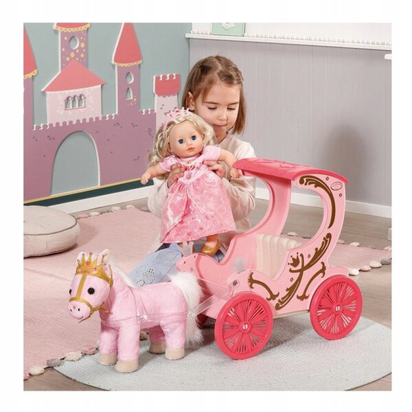 Baby Annabell Little Sweet Pony Kutsche mit Lichtern und Geräuschen für Puppen 36–43 cm