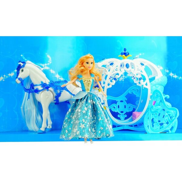 Kareta mit Puppe und Laufpferd, Spielset für Kinder ab 3 Jahren, Nicola Toys