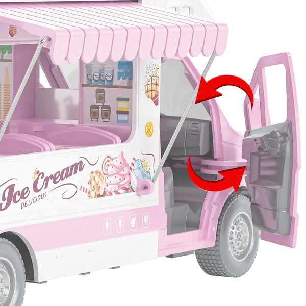 Kamper Food Truck Matadi mit Lichtern und Geräuschen, abnehmbare Markiza, Spiel für Kinder
