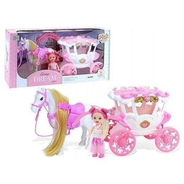 Karoca mit Pferd und Puppe 8 cm, Spielzeug für Kinder ab 3 Jahren