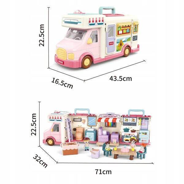 2-in-1-Camper-Puppenhaus mit Zubehör – ein tolles kreatives Spielzeug
