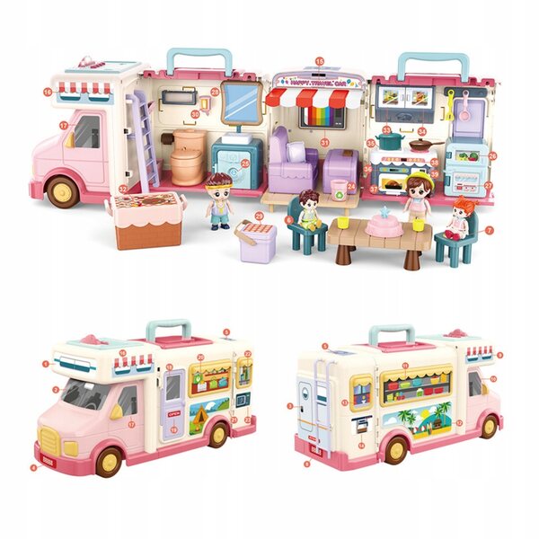 2-in-1-Camper-Puppenhaus mit Zubehör – ein tolles kreatives Spielzeug