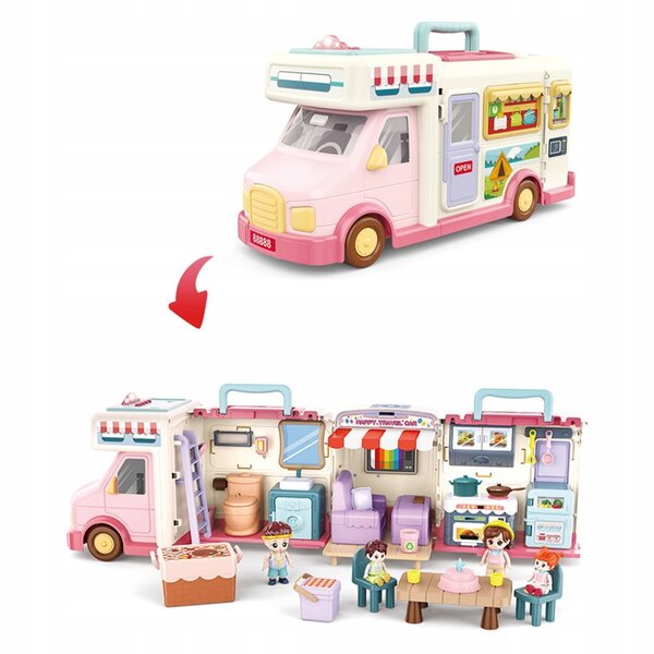 2-in-1-Camper-Puppenhaus mit Zubehör – ein tolles kreatives Spielzeug