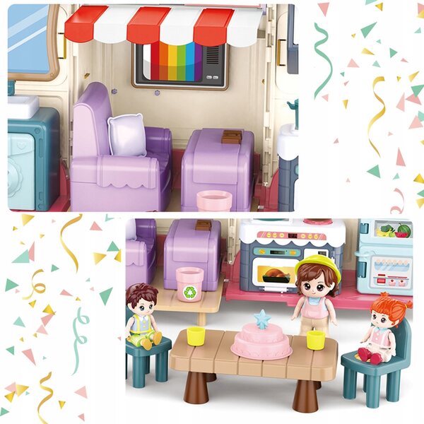 2-in-1-Camper-Puppenhaus mit Zubehör – ein tolles kreatives Spielzeug