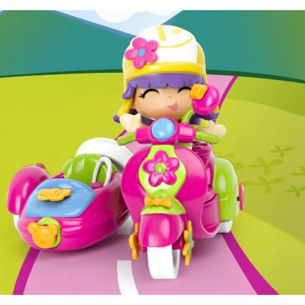 Pinypon Puppe mit Roller und Zubehör Famous 7,5 cm für Kinder