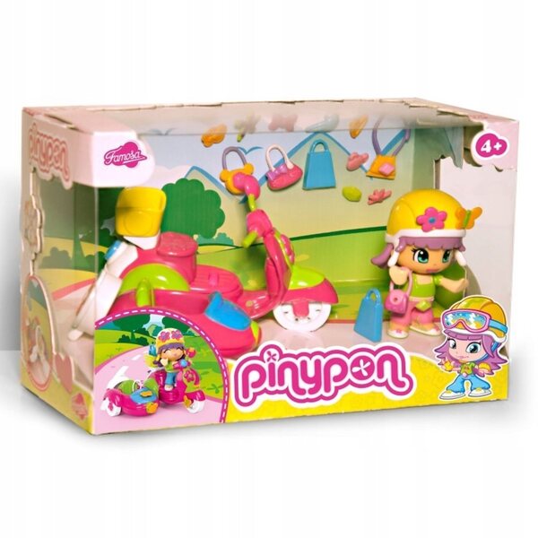 Pinypon Puppe mit Roller und Zubehör Famous 7,5 cm für Kinder