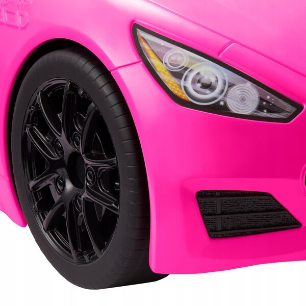 Rosa Barbie Cabriolet für Puppen, Sportwagen mit realistischen Details und Logo