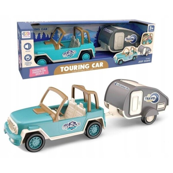 Auto mit Campinganhänger für Puppen – touristisches Abenteuerspielset