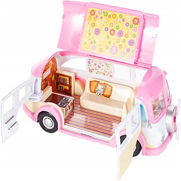 Ein Wohnmobil für Puppen, eine rosa Eisdiele, ein Auto mit 2-in-1-Zubehör für Kinder