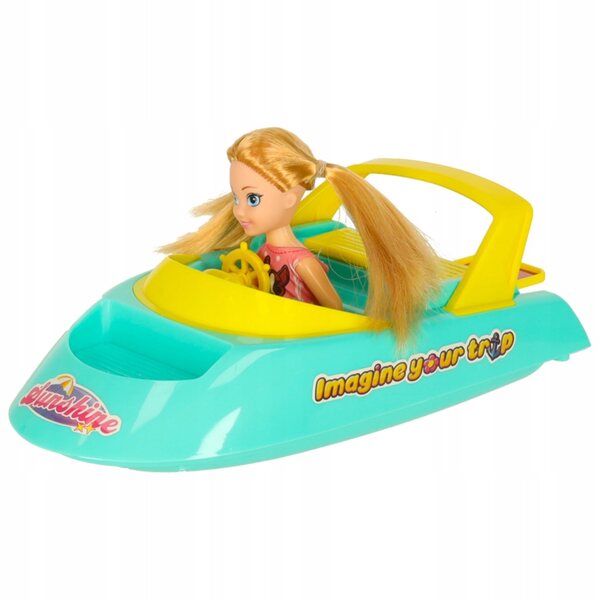 Zusammenklappbares Puppenboot mit Schwimmbad und Rutsche, kreatives Spiel für Kinder