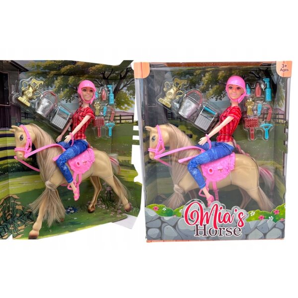 Set bambola con cavallo Stadnina: gioco educativo con accessori e cura del cavallo