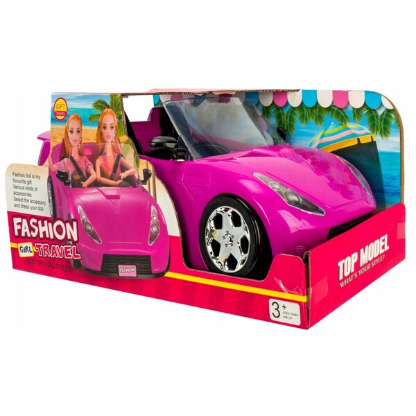 Großes rosafarbenes Cabriolet für NORIMPEX-Puppen – Plastikspiel für 3+ Jahre