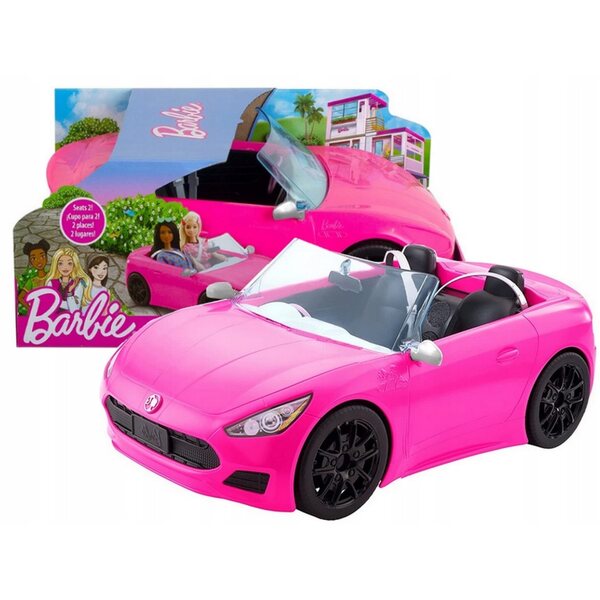 Barbie Kabriolet Sportliches 2-Sitzer-Rosa-Auto für Puppen ab 3 Jahren