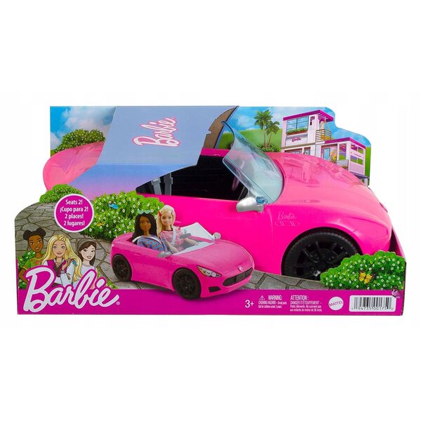 Barbie Kabriolet Sportliches 2-Sitzer-Rosa-Auto für Puppen ab 3 Jahren