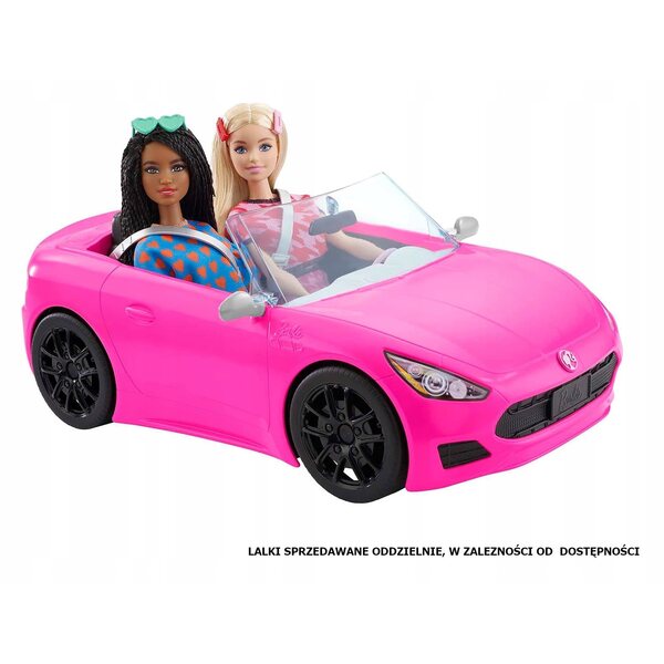 Barbie Kabriolet Sportliches 2-Sitzer-Rosa-Auto für Puppen ab 3 Jahren