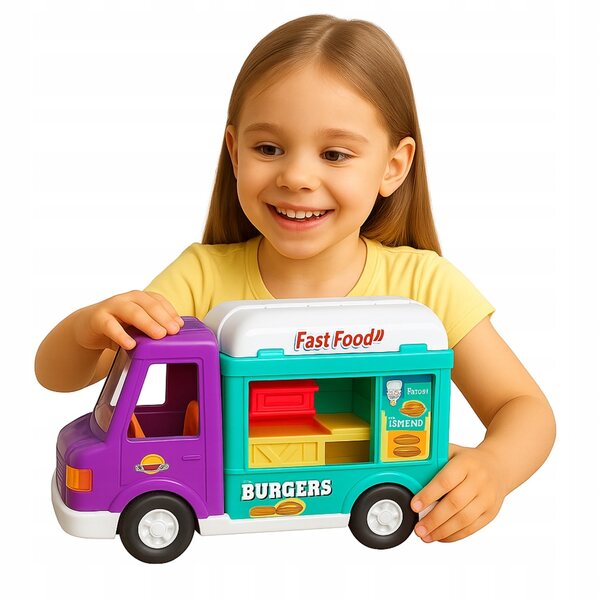 Food Truck und Camper 2in1 Truck-Spiel für Kinder für rosa Puppen