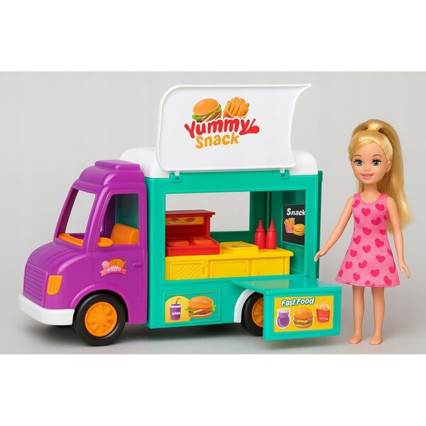 Food Truck und Camper 2in1 Truck-Spiel für Kinder für rosa Puppen