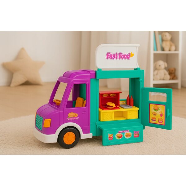 Food Truck und Camper 2in1 Truck-Spiel für Kinder für rosa Puppen