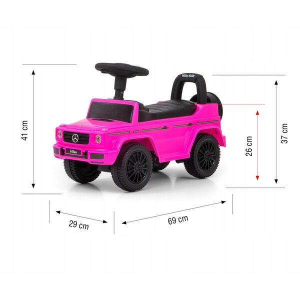Autoveicolo Mercedes G350d Ride On Milly Mally Rosa per Bambini 12+ Mesi